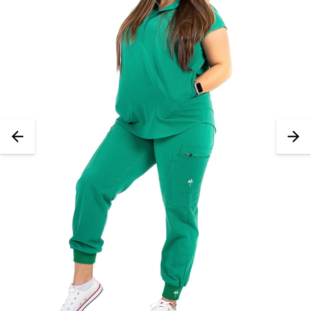 Green scrubs set Mims brand